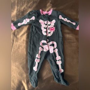 3/6 months girls pink skeleton
